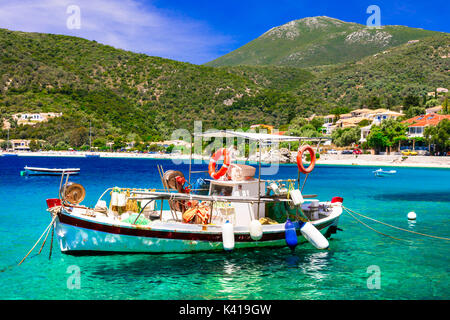 Impressionante Mikros Gialos Beach,Lefkada isola,Grecia. Foto Stock