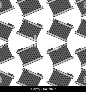 Radiatore auto Servizio di riparazione garage seamless pattern design Illustrazione Vettoriale