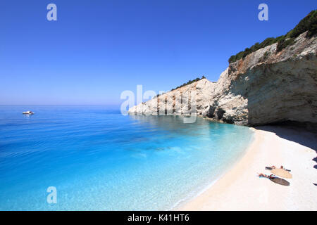 Porto Katsiki beach in Lefkada, Grecia Foto Stock