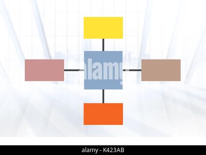 Composito Digitale di coloratissimi mappa mentale su sfondo lucido Foto Stock