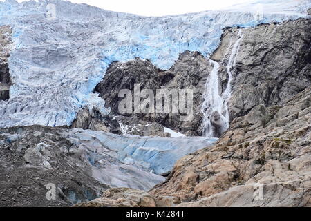 Buerdalen valley e il ghiacciaio folgefonna parco nazionale in Norvegia Foto Stock