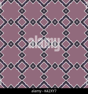 Seamless pattern illustrato fatta di elementi astratti in beige e sfumature di viola Foto Stock