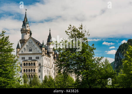 Il Castello di Neuschwanstein o il Castello di Neuschwanstein, Schwangau, Baviera, Germania Foto Stock