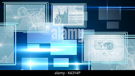 Composito Digitale della tecnologia dei pannelli di interfaccia Foto Stock
