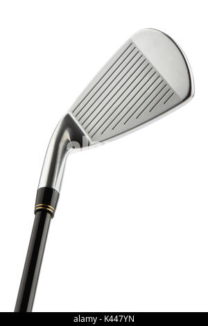 Close-up di Golf club ferro no.7 testa, isolato su bianco. Foto Stock