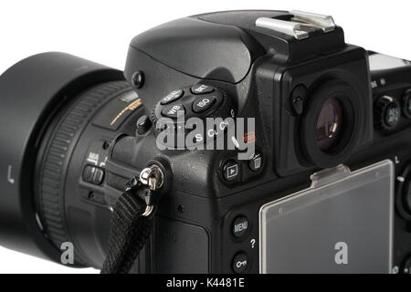 Primo piano della impostazione dei pulsanti e la modalità drive la manopola di selezione su una fotocamera reflex digitale Foto Stock