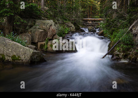 Lungo la passeggiata a cielo stagno, vicino Estes Park, COLORADO. Foto Stock