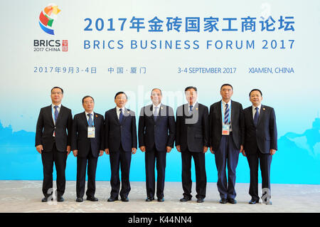 Xiamen, Fujian, Cina. 4 Sep, 2017. Il Presidente egiziano Abdel-Fattah al-Sisi assiste il BRICS Business Forum di Xiamen, a sud-est della Cina di provincia del Fujian, Sett. 4, 2017 Credito: il Presidente egiziano Ufficio APA/images/ZUMA filo/Alamy Live News Foto Stock