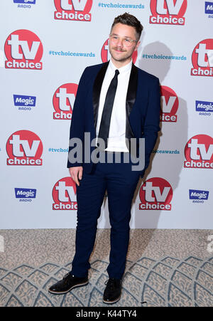 David Ames frequentando il TV Choice Awards 2017 tenutosi presso il Dorchester Hotel di Londra. Foto Stock