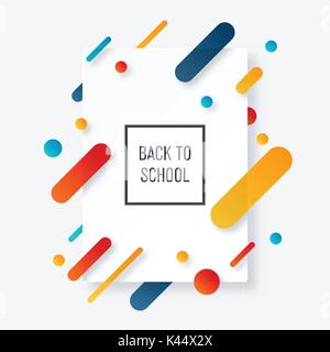 Si torna a scuola banner. Etichetta della scuola Illustrazione Vettoriale