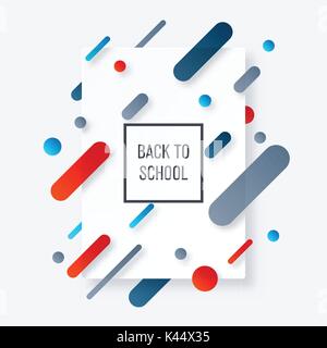 Si torna a scuola banner. Etichetta della scuola Illustrazione Vettoriale