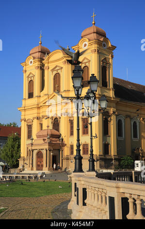 La Cattedrale cattolica romana di St George, sul raccordo (Unirii) Square, in Timisoara, nell ovest della Romania Foto Stock