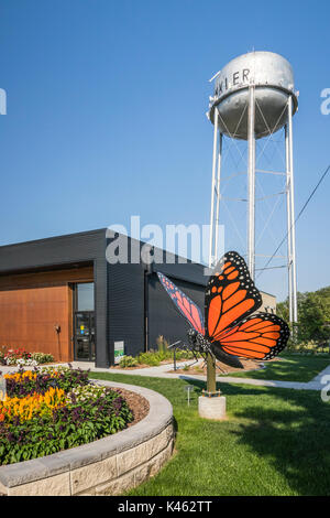 Il Winkler arti e cultura edificio centrale sul Parco San in Winkler, Manitoba, Canada. Foto Stock