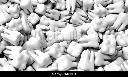 Impianto dentale sui denti dello sfondo. 3d illustrazione Foto Stock