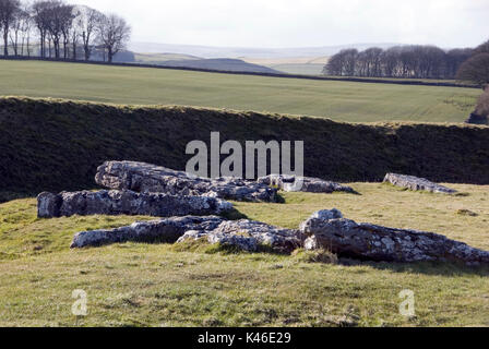 Derbyshire, Regno Unito 8 Marzo: Arbor bassa cerchio di pietra e henge giorno del 8 marzo 2015 nel distretto di Peak, Regno Unito Foto Stock