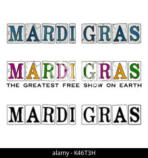 Mardi Gras Maquerade Word Art Collection Foto Stock