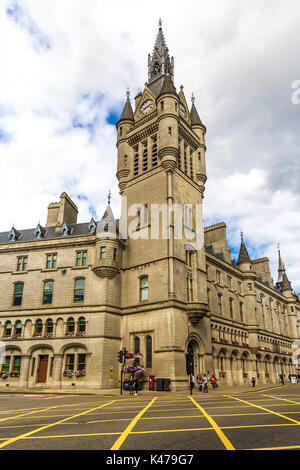 Aberdeen città di granito, Townhouse in Union Street, Scotland, Regno Unito Foto Stock