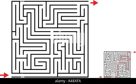 Maze e gioco labirinto, design vettoriali su bianco, vettore Illustrazione Vettoriale