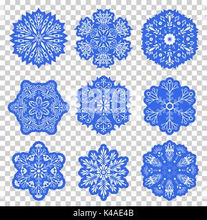 Set di fiocchi di neve di natale Illustrazione Vettoriale