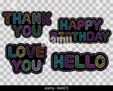 Set di adesivi colorati Illustrazione Vettoriale