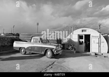 Artigiano di Old Royal Air Force Base dalla Seconda Guerra Mondiale, Malta Foto Stock