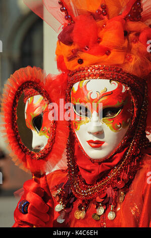 Il carnevale di Venezia maschera donna Foto Stock