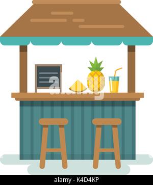 Beach bar illustrazione piatta Illustrazione Vettoriale