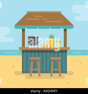 Beach bar illustrazione piatta Illustrazione Vettoriale