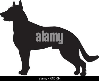 Silhouette di un cane.illustrazione vettoriale Illustrazione Vettoriale