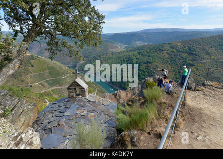 Rio sil paesaggio, Galizia, Spagna Foto Stock