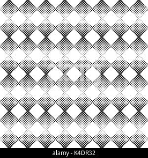 Seamless illustrato modello halftone - fatta di punti neri su bianco Foto Stock