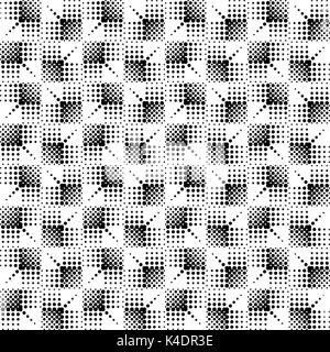 Seamless illustrato modello halftone - fatta di punti neri su bianco Foto Stock