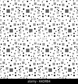 Seamless pattern illustrato realizzato in bianco e nero e quadrati grigi su bianco Foto Stock