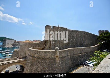 Dubrovnik Città Vecchia parete, Croazia Foto Stock