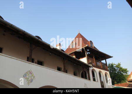 Semplice piccole case in un villaggio savadisla, Romania. Foto Stock