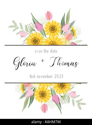 Biglietto di auguri per il giorno del matrimonio Illustrazione Vettoriale