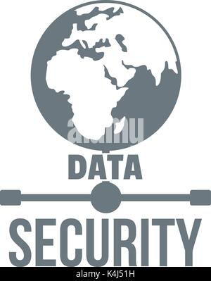 I dati globali di sicurezza, logo stile semplice Illustrazione Vettoriale