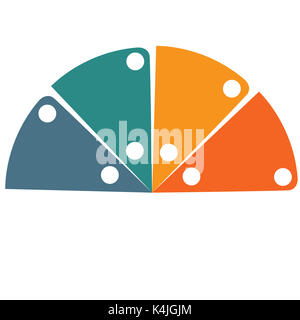 Modello piatto infografico semicerchio di colore per 4 posizioni Foto Stock