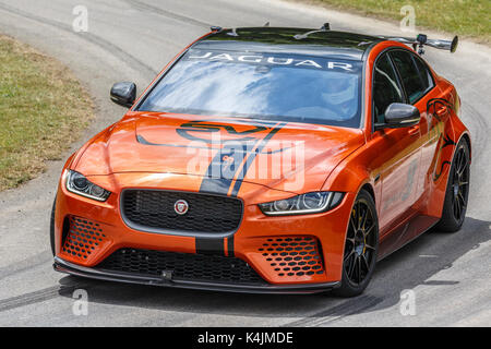 2017 jaguar xe svr progetto 8 al 2017 Goodwood Festival of Speed, sussex, Regno Unito. Foto Stock