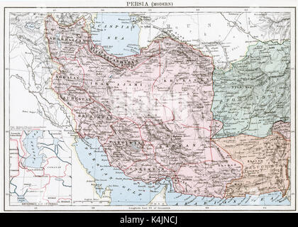 Mappa Antico, circa 1875, della Persia (moderno) Foto Stock