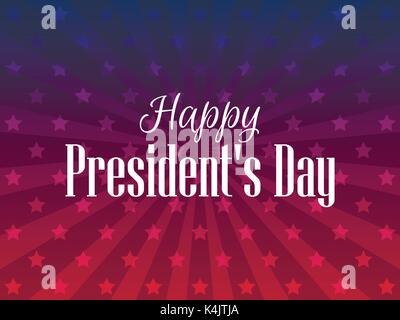 Presidenti felice giorno. Banner di festa con bandiera americana e testo. Illustrazione Vettoriale Illustrazione Vettoriale