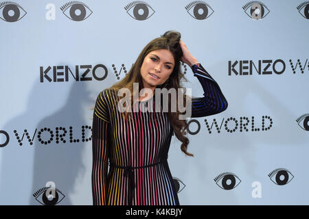 Madrid, Spagna. 06 Sep, 2017. Modello Linda Morselli durante "Kenzo Mondo' evento in Madrid mercoledì 06 settembre 2017. Credito: Gtres Información más Comuniación on line,S.L./Alamy Live News Foto Stock