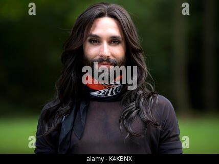 Monaco di Baviera, Germania. 5 Sep, 2017. Il cantante Conchita Wurst (Thomas Neuwirth) di Monaco di Baviera, Germania, il 5 settembre 2017. Foto: Sven Hoppe/dpa/Alamy Live News Foto Stock