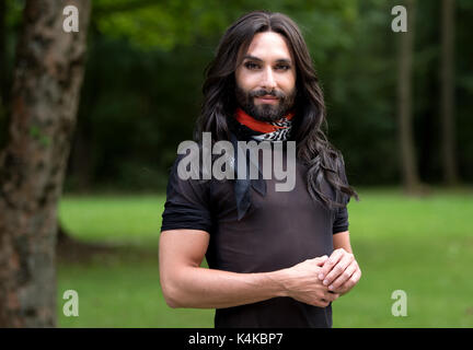 Monaco di Baviera, Germania. 5 Sep, 2017. Il cantante Conchita Wurst (Thomas Neuwirth) di Monaco di Baviera, Germania, il 5 settembre 2017. Foto: Sven Hoppe/dpa/Alamy Live News Foto Stock