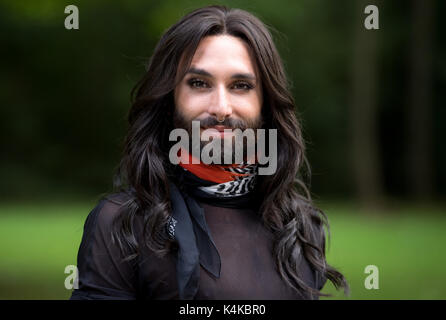 Monaco di Baviera, Germania. 5 Sep, 2017. Il cantante Conchita Wurst (Thomas Neuwirth) di Monaco di Baviera, Germania, il 5 settembre 2017. Foto: Sven Hoppe/dpa/Alamy Live News Foto Stock