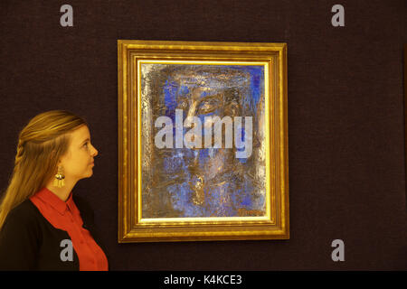 Londra, Regno Unito. 7 Sep, 2017. Foto chiamata : IGerard Sekoto la cameriera congolesi sul display a Bonhams New Bond Street. La vendita avviene il 13 settembre a 2.pm Credito: Keith Larby/Alamy Live News Foto Stock