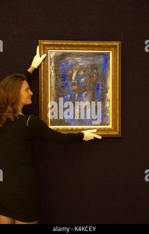 Londra, Regno Unito. 7 Sep, 2017. Foto chiamata : IGerard Sekoto la cameriera congolesi sul display a Bonhams New Bond Street. La vendita avviene il 13 settembre a 2.pm Credito: Keith Larby/Alamy Live News Foto Stock