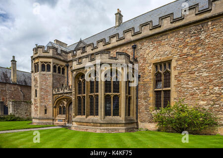 Cattedrale di Wells scuola musica facoltà edificio risalente al XV secolo nella città di pozzi, Somerset, Inghilterra. Foto Stock