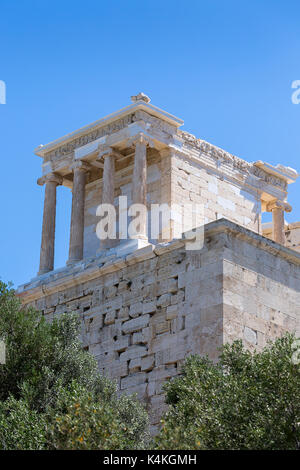 Tempio di Atena Nike, l'Acropoli di Atene, Atene, Grecia, Europa Foto Stock