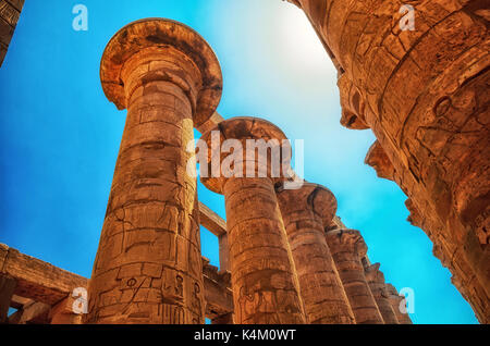 Grande Hypostyle Hall presso i templi di Karnak (antica Tebe). Luxor, Egitto Foto Stock